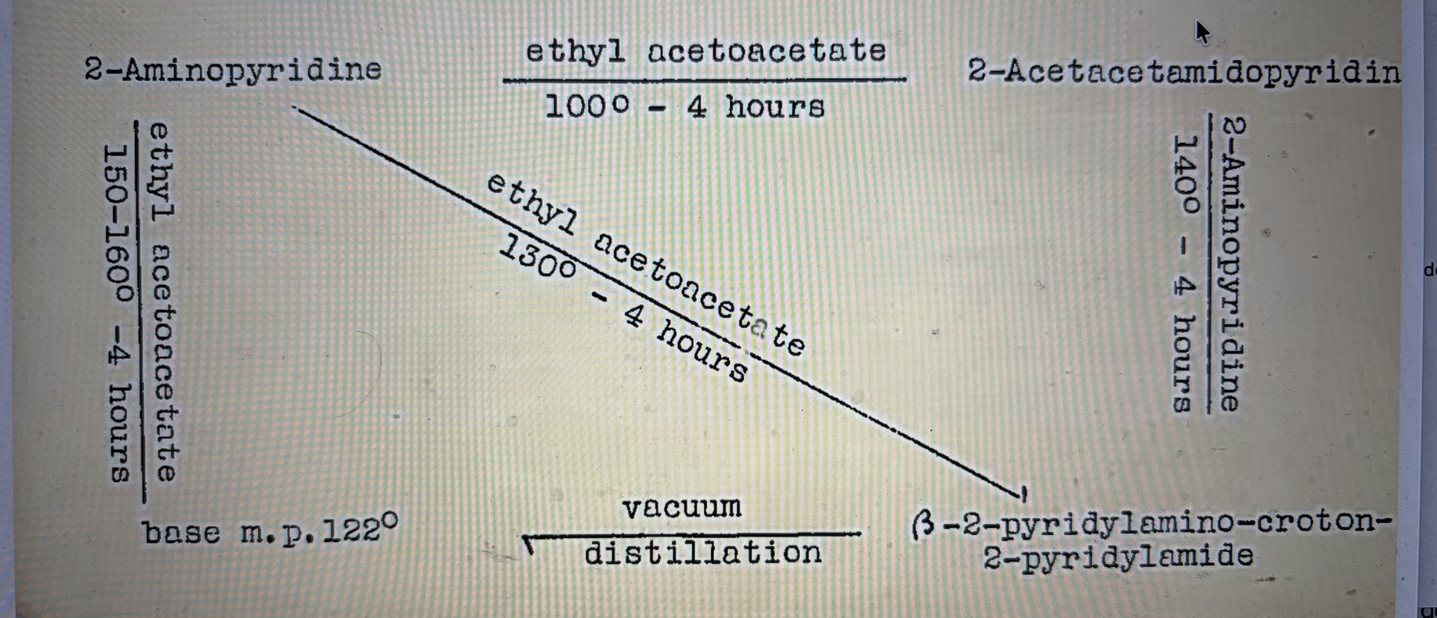 Reaction scheme from doctoral thesis 1950: 2-aminopyridine routes to pyrido[1,2-a]pyrimidine